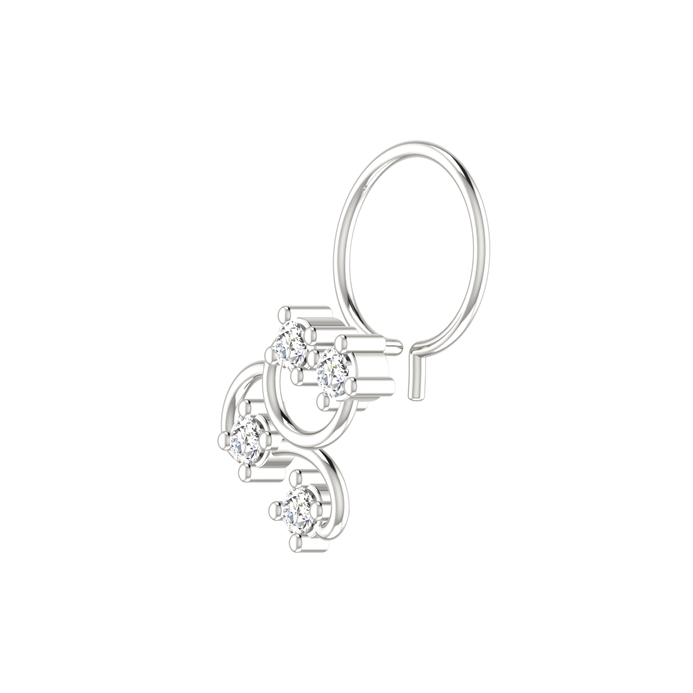 0.12 Carat Natural Diamond Nose Pin - HI Color, VS-SI Clarity.